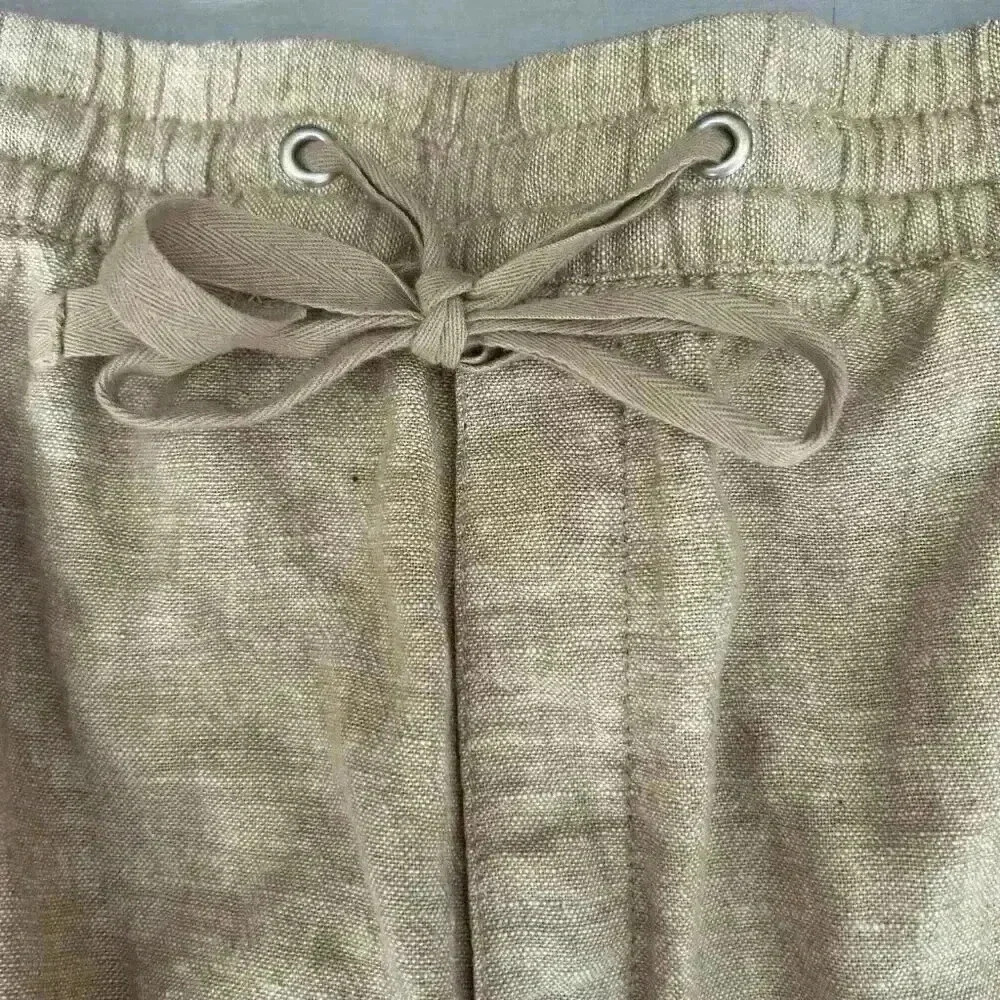 GAP Linen Elastic Waist Tie Front Shorts with Pockets Size XXL 2XL Chino Linen - Picture 6 of 10